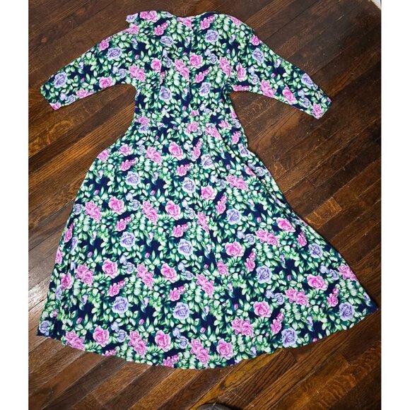 Vintage Bloomcore Botanical Floral Spring Dress - Picture 11 of 12